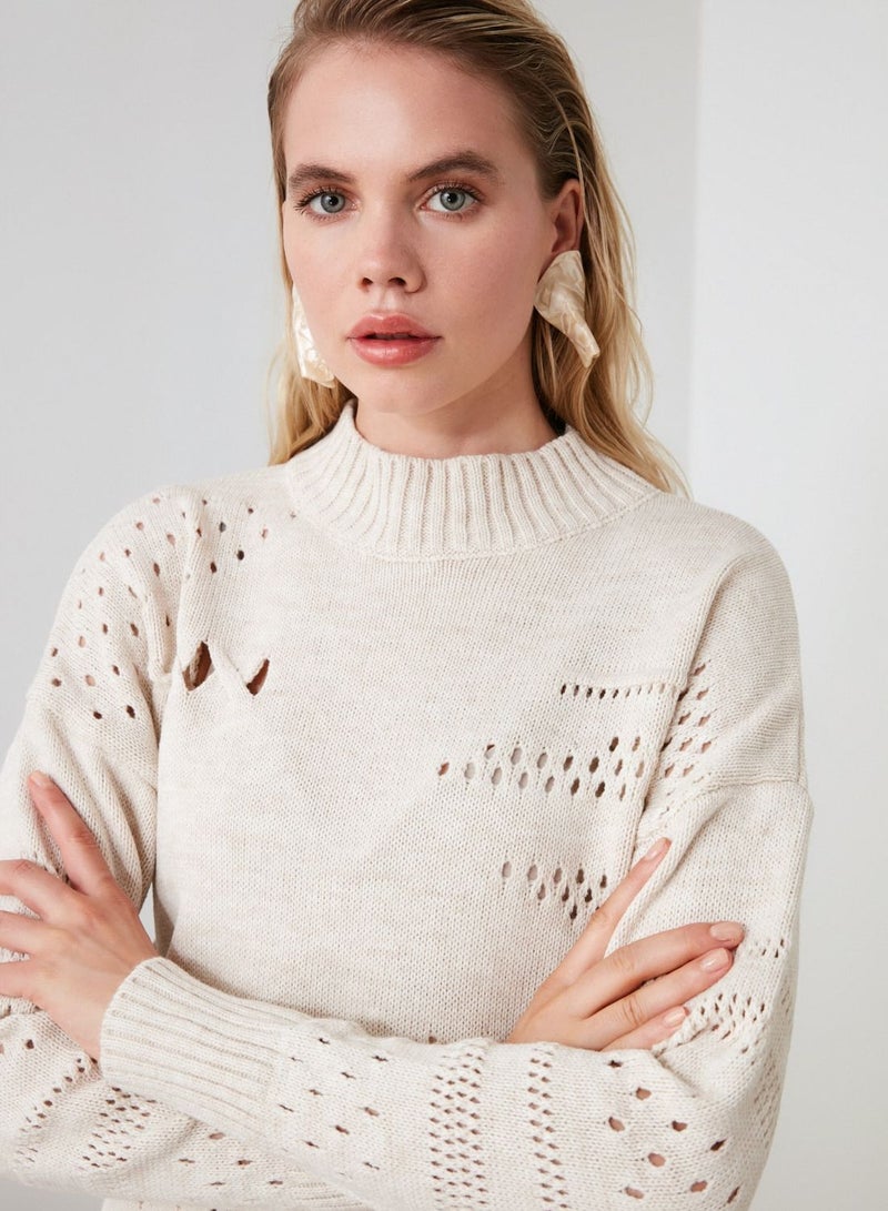 Openwork Knitted Sweater