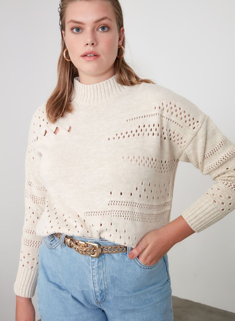 Openwork Knitted Sweater
