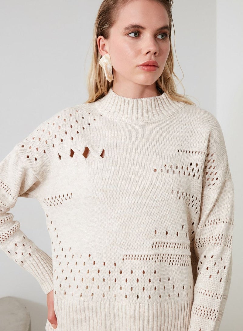 Openwork Knitted Sweater