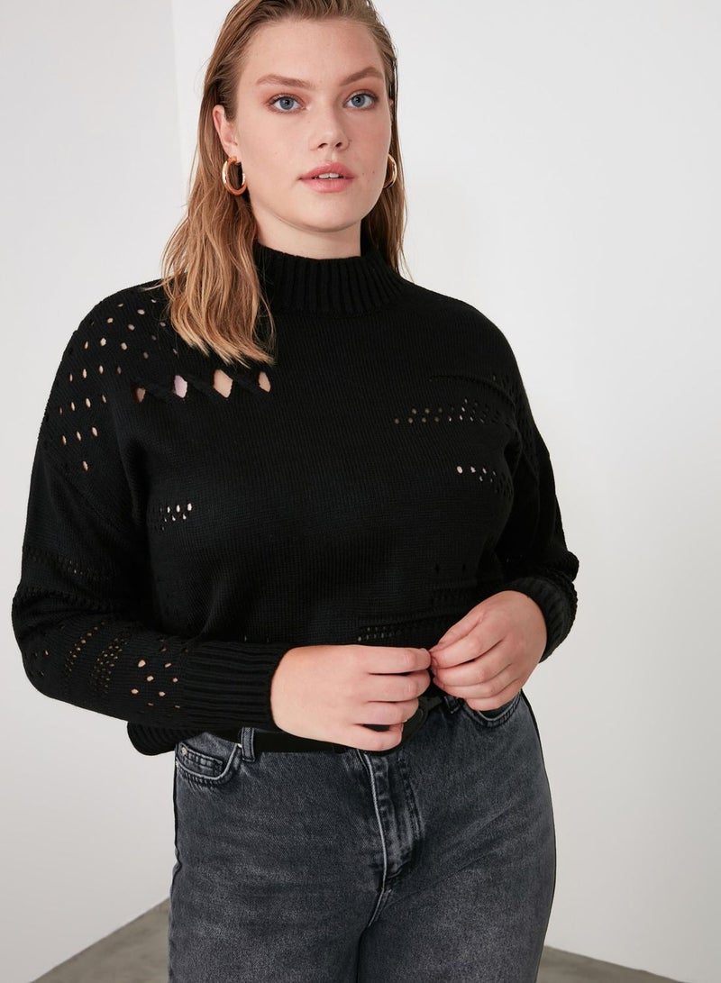 Openwork Knitted Sweater