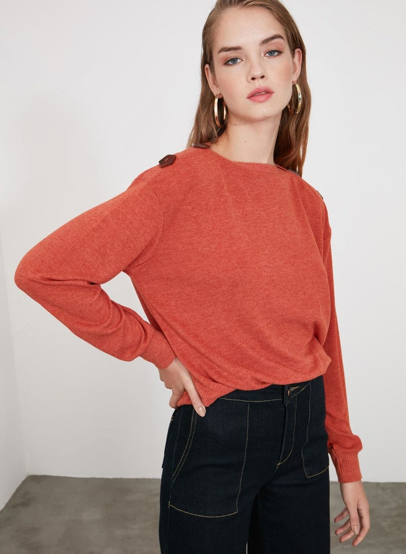 Button Detail Knitted Sweater