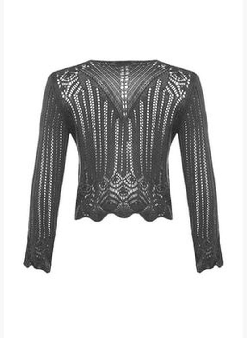 Anthracite Openwork/Perforated Knitwear Sweater TWOSS20KZ0030