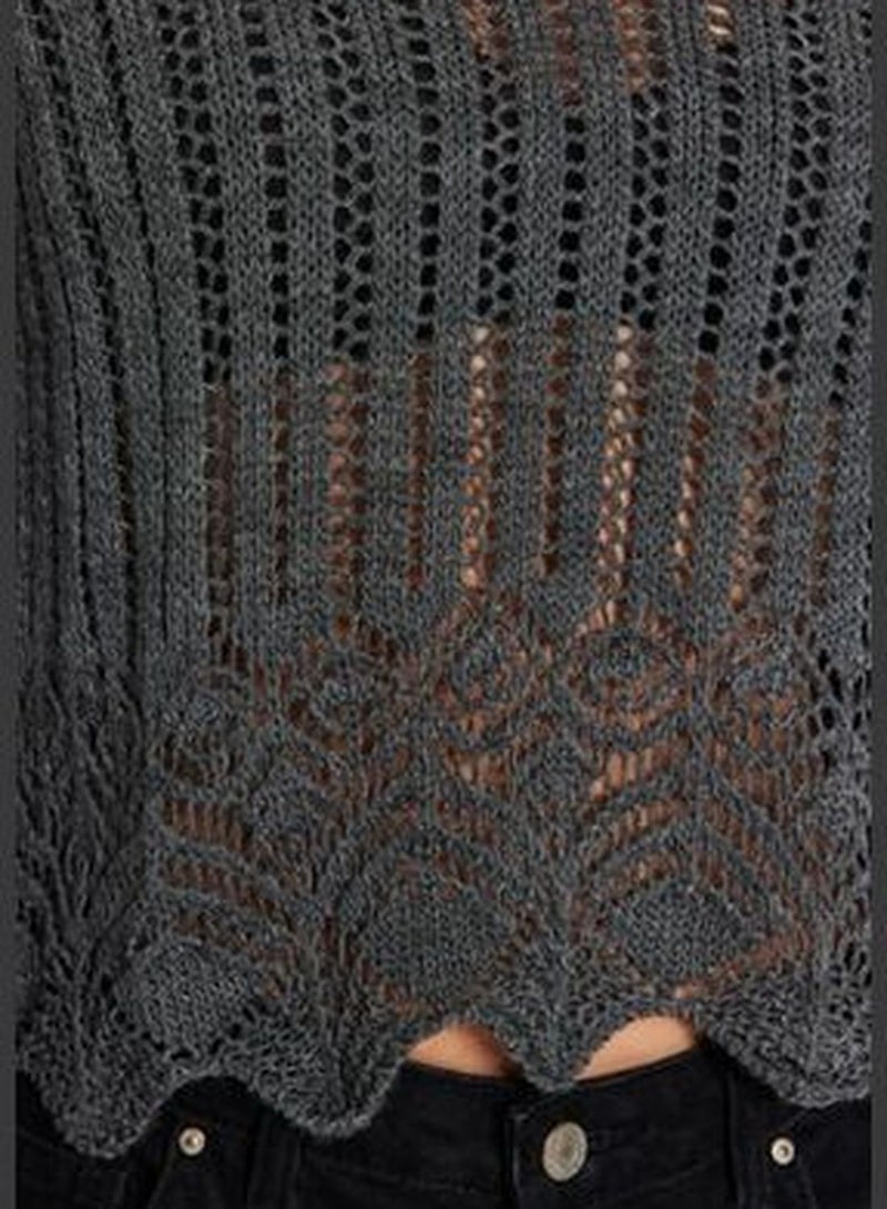 Anthracite Openwork/Perforated Knitwear Sweater TWOSS20KZ0030