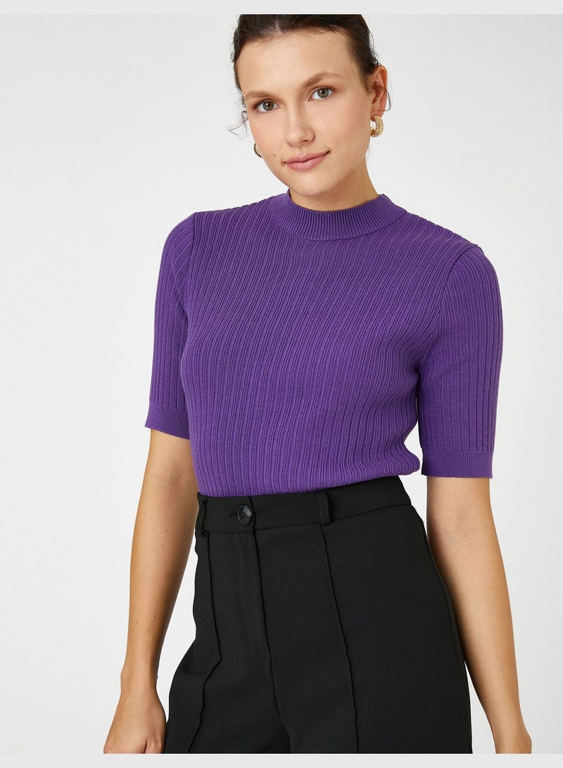 Short Sleeve Sweater Ribbed