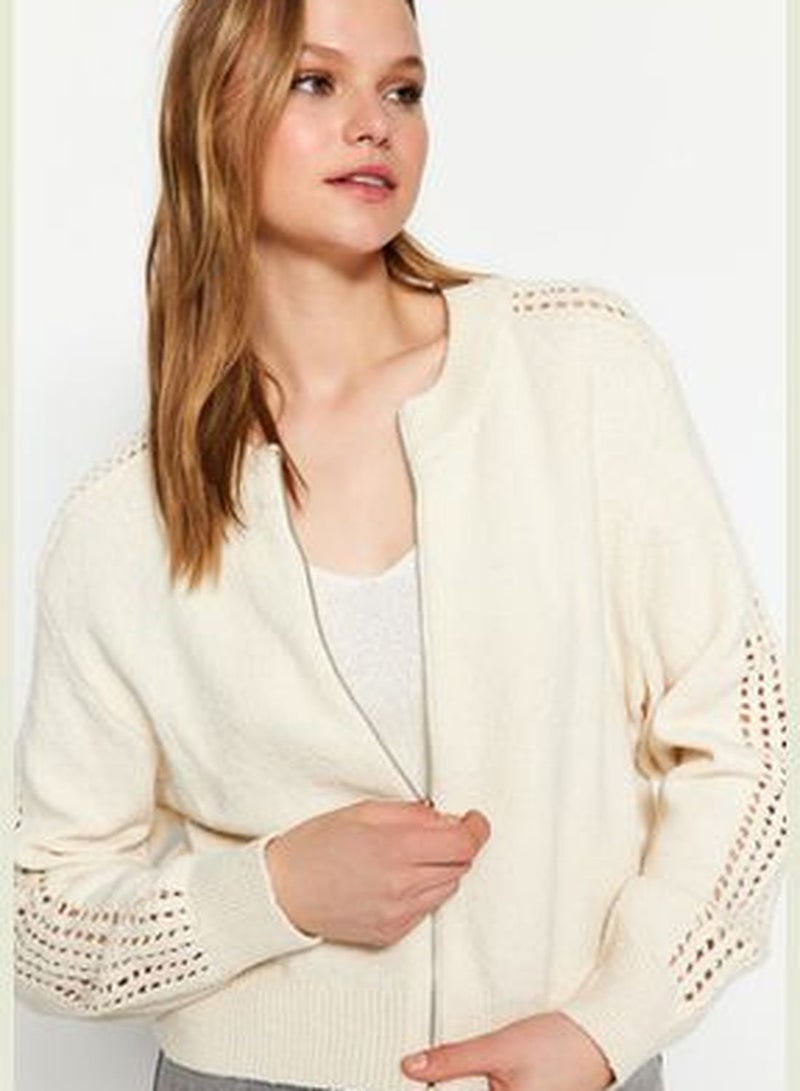 Stone Openwork/Perforated Knitwear Cardigan TWOAW24HI00438