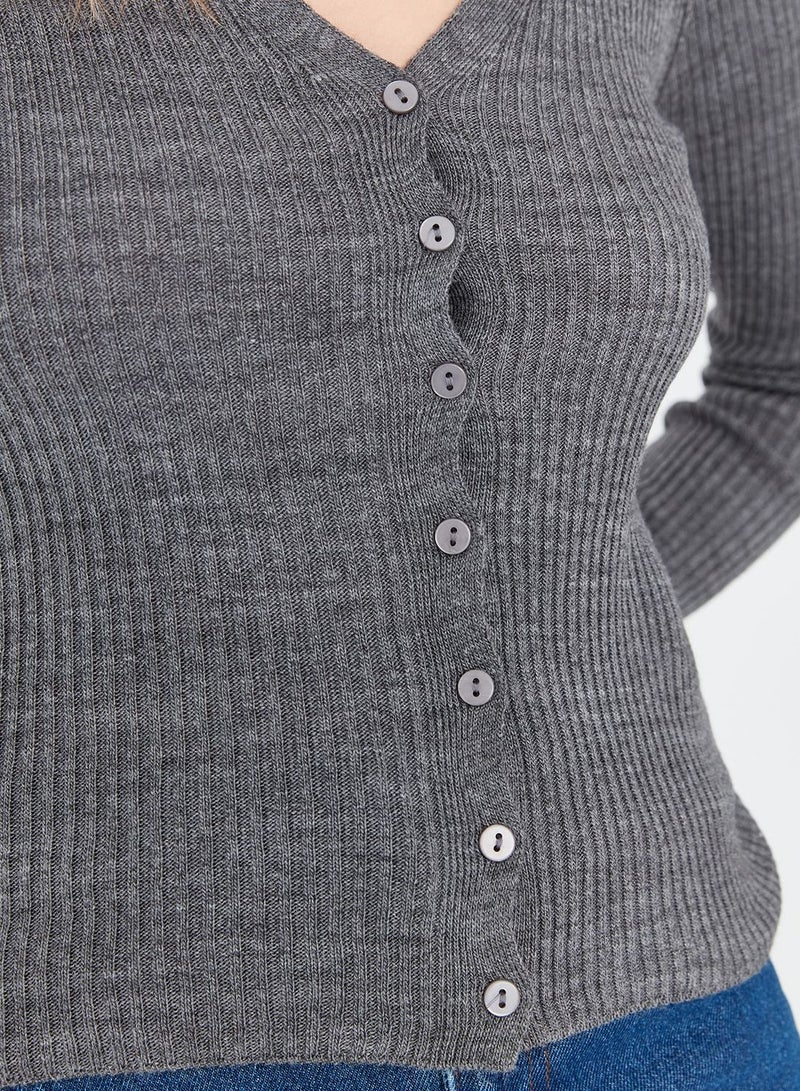 Button Detail Knitted Cardigan