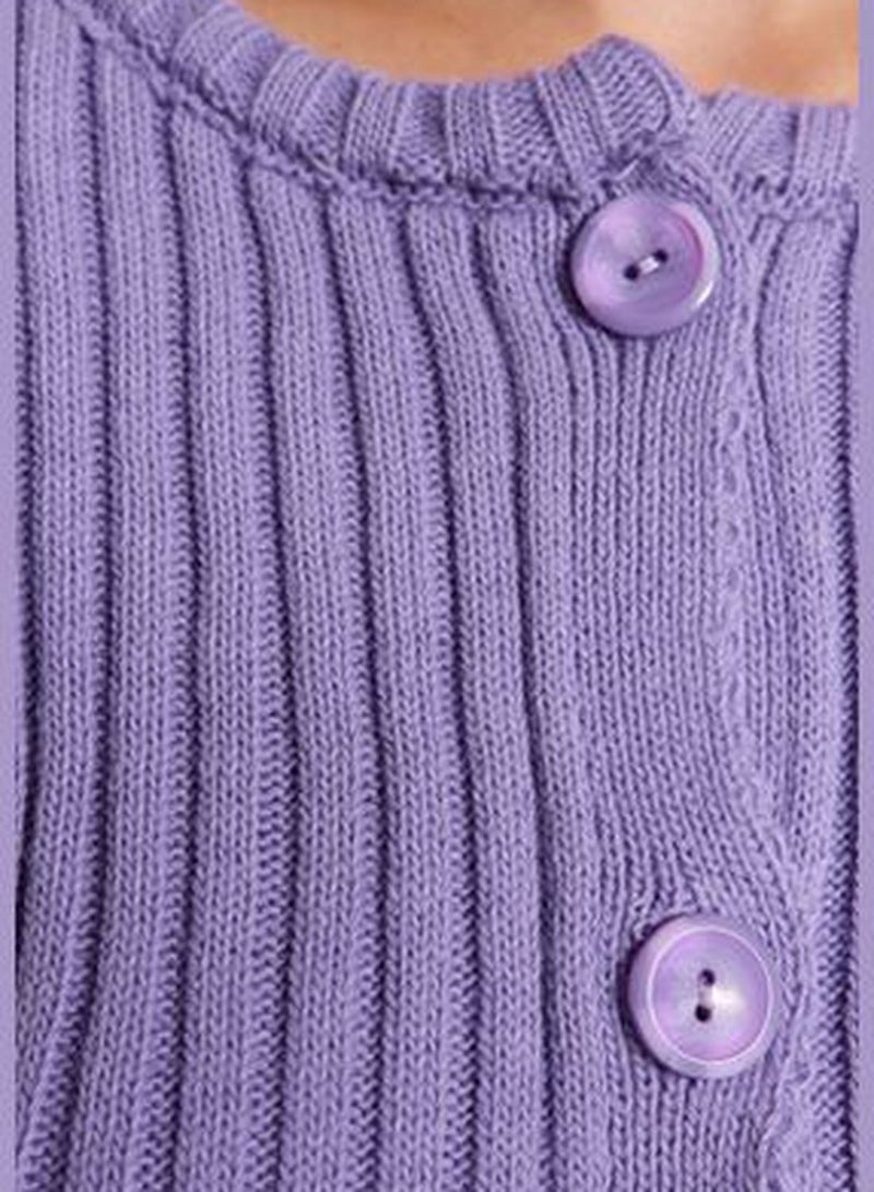 Lilac Basic Crop Sweater Cardigan TWOAW24HI00342