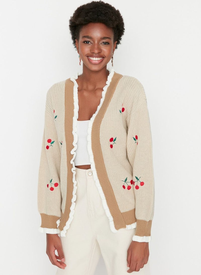 Classic Embroidered Knitwear Cardigan