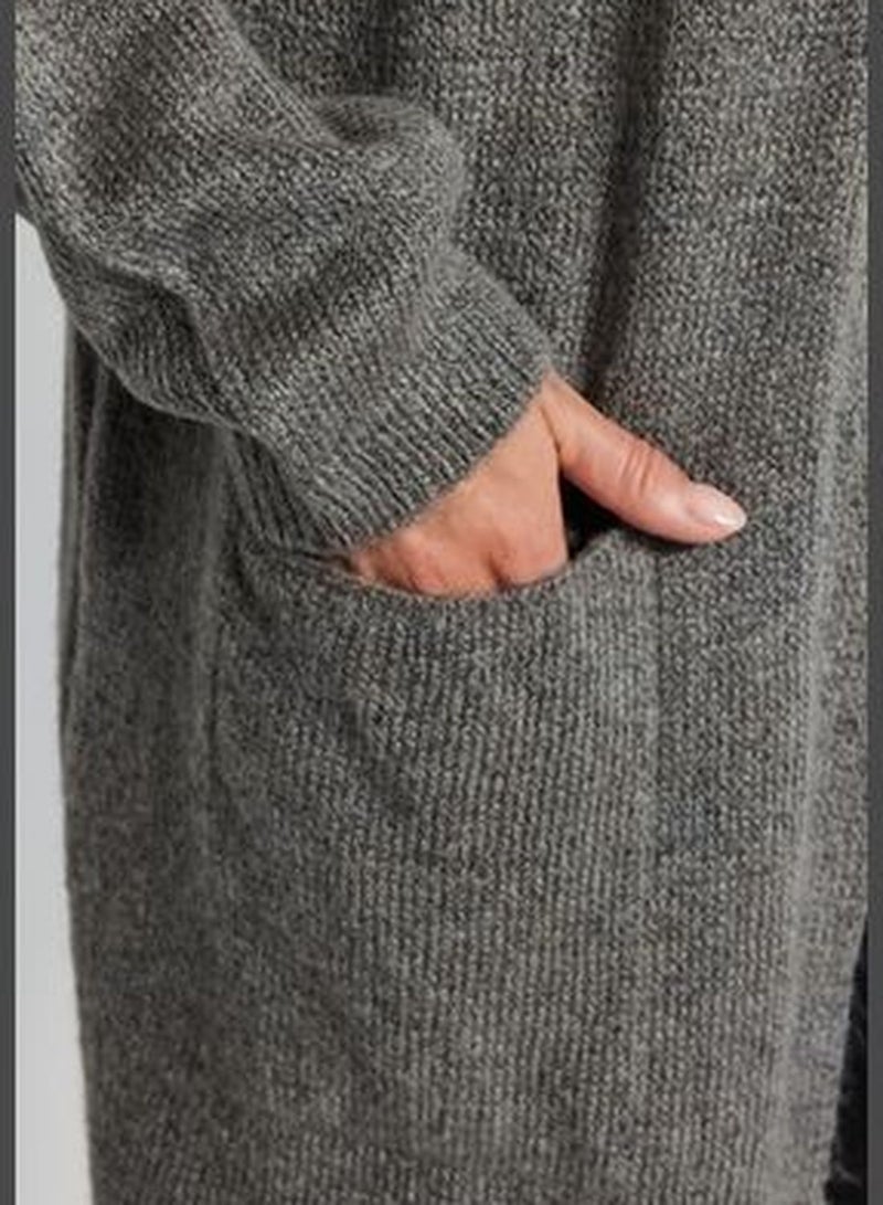 Gray Pocket Detailed Knitwear Cardigan TWOAW24HI00381