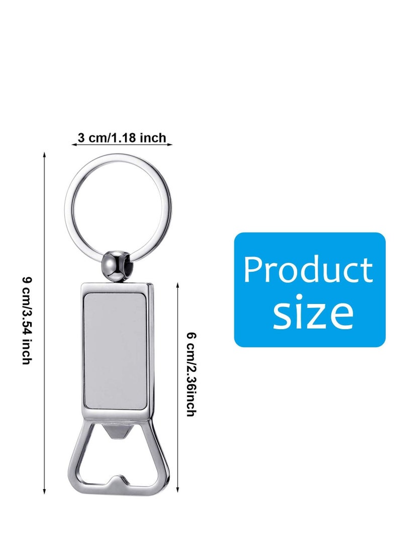 Sublimation Blanks Keychains Metal Bottle Opener Blank Key Rings 6Pcs