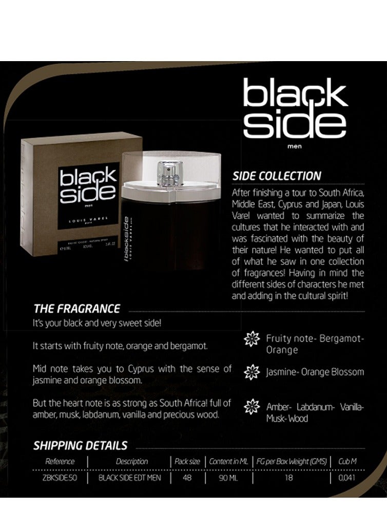 LOUIS VAREL BLACK SIDE EDT MEN 90ML