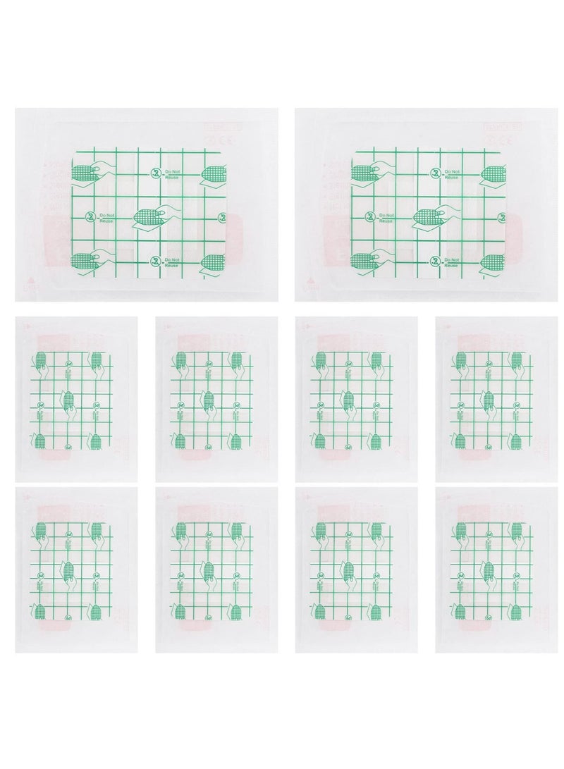 Sterile Self Adhesive Waterproof Island Dressing, Breathable Waterproof Adhesive Non-Woven Wound Dressing Helps Prevent Infection for First Aid and Wound Care Transparent