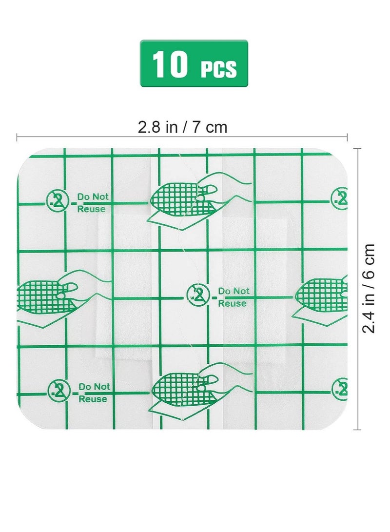 Sterile Self Adhesive Waterproof Island Dressing, Breathable Waterproof Adhesive Non-Woven Wound Dressing Helps Prevent Infection for First Aid and Wound Care Transparent
