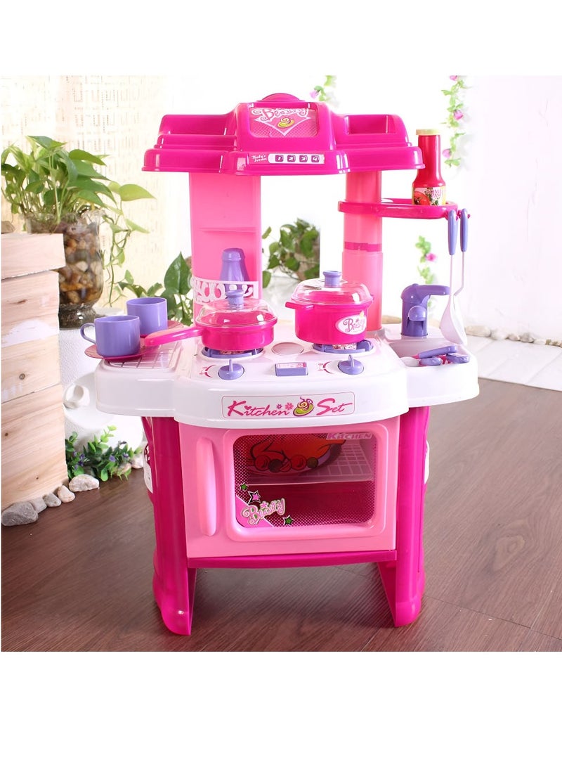 Kids Kitchen Playset with Light and Sound for Boys and Girls