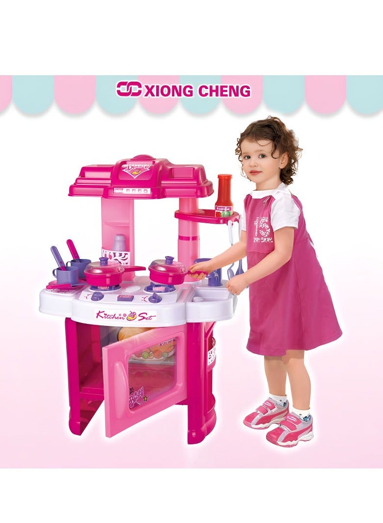 Kids Kitchen Playset with Light and Sound for Boys and Girls