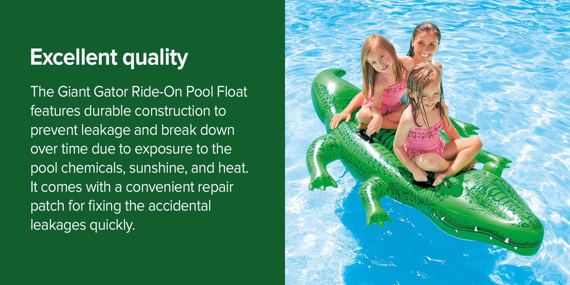 Giant Gator Crocodile Inflatable Foldable Portable Lightweight Swimming Pool 203x114cm