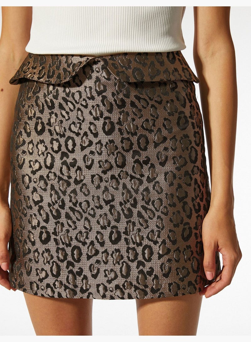 Leopard Jacquard Mini Skirt