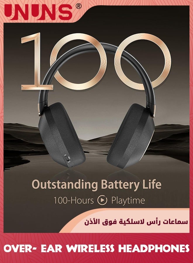 Active Noise Cancelling Headphones,Wireless Bluetooth Headphones,Over- Ear Headphones With Deep Bass,Long Playtime,Hi-Res Audio,Memory Foam Ear Cups For Travel Home Office