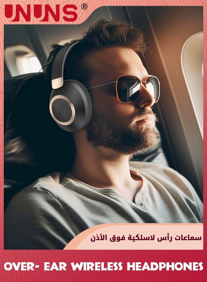 Active Noise Cancelling Headphones,Wireless Bluetooth Headphones,Over- Ear Headphones With Deep Bass,Long Playtime,Hi-Res Audio,Memory Foam Ear Cups For Travel Home Office