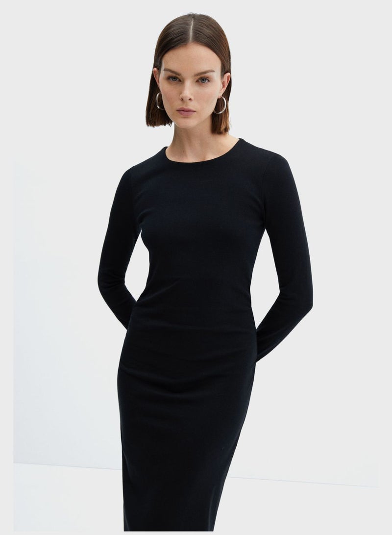 Crew Neck Knitted Dress