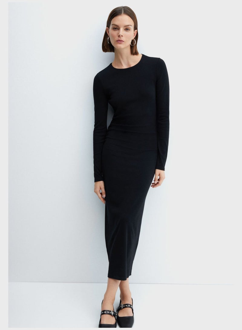 Crew Neck Knitted Dress