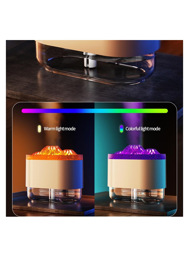 Multipurpose Flame Humidifier with LED Light - Quiet Mist Humidifier - 300ml Aromatherapy Humidifier - USB Desktop Aromatherapy Humidifier - Humidifiers with Night Light for Home Bedroom Office