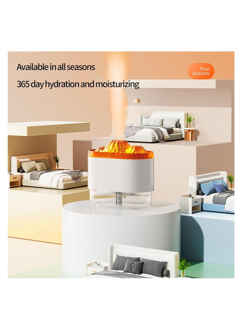 Multipurpose Flame Humidifier with LED Light - Quiet Mist Humidifier - 300ml Aromatherapy Humidifier - USB Desktop Aromatherapy Humidifier - Humidifiers with Night Light for Home Bedroom Office