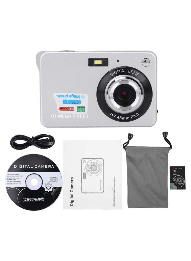 Portable 720P Digital Camera Video Camcorder 18MP Photo 8X Zoom Anti-shake 2.7 Inch Large TFT Screen Lithium Battery