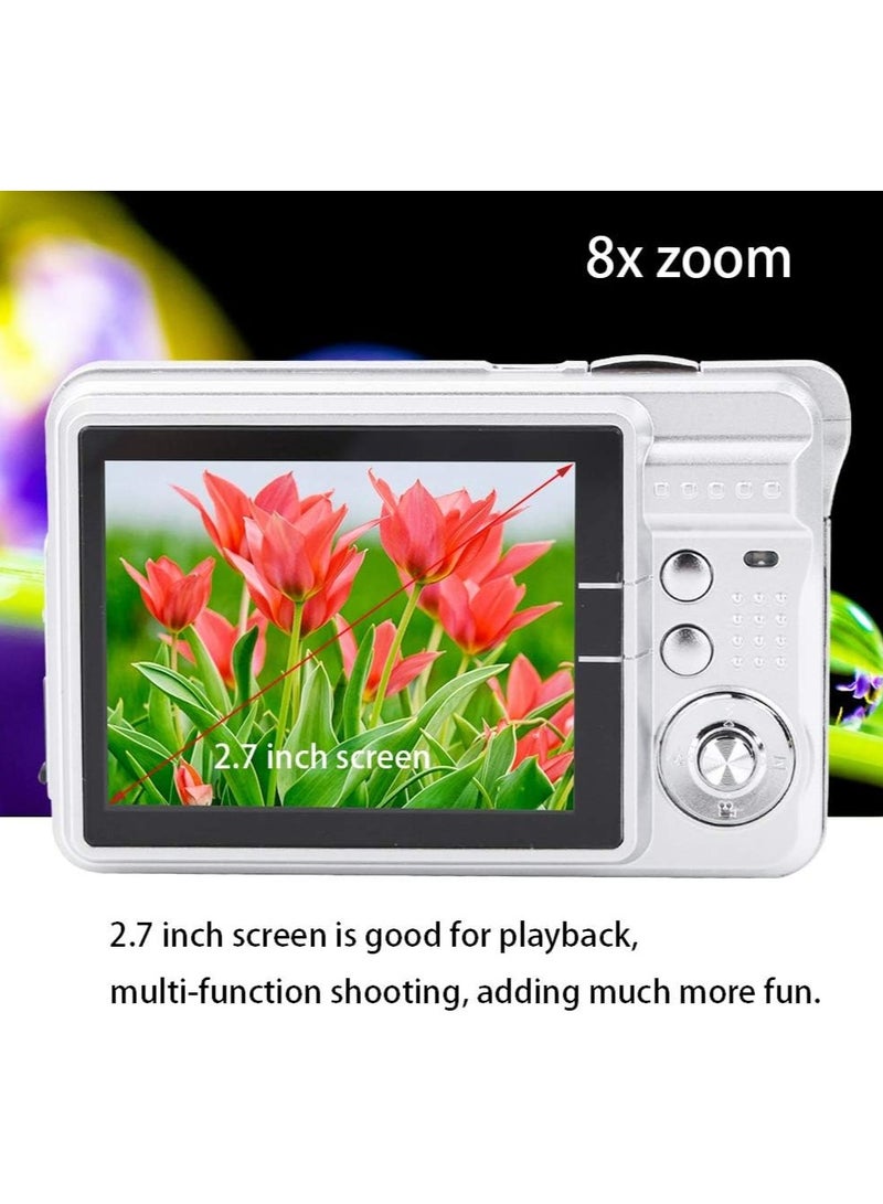 Portable 720P Digital Camera Video Camcorder 18MP Photo 8X Zoom Anti-shake 2.7 Inch Large TFT Screen Lithium Battery