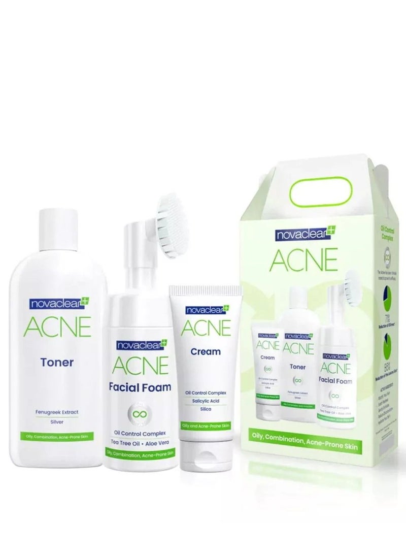 Acne Kit Facial Foam 100ml + Toner 150ml + Cream 40ml