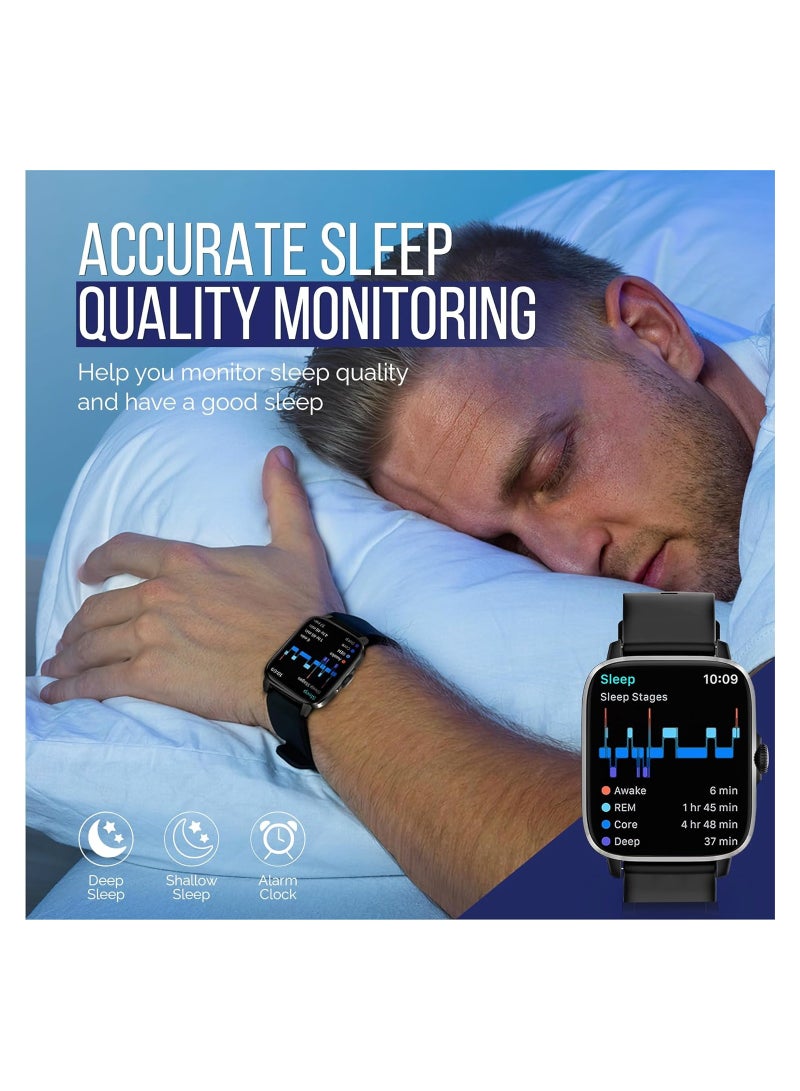 Smart Watch for Men - DT102 - Fitness Tracker Technology - Multiple sports modes - Dual Bluetooth 5.0 - Smart Watch to Monitor Blood Oxygen - Heart Rate - Smart Watch for Men
