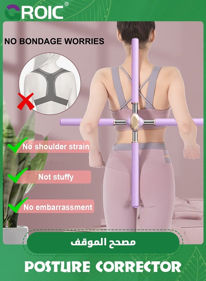 Back Straightener Posture Corrector Device - Hunchback Corrector with Carry Bag for Easy Portability - Comfort-Padded Yoga Stick - Posture Corrector for Men, Women, and Kids