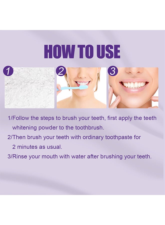Purple Corrector Powder For Teeth Whitening, Teeth Whitening Kit, Teeth Color Corrector Toothpaste, Tooth Stain Removal, Color Corrector Purple Tooth Powder, Teeth Whitener