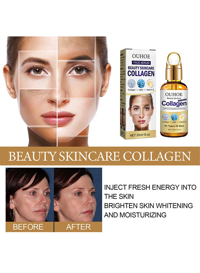 Collagen Face Serum 30ML, Has The Effect Of Tightening Pores, Moisturizing The Face, Beauty Skincare And Resisting Wrinkles And Rejuvenating The Skin, Anti-Aging Face Serum