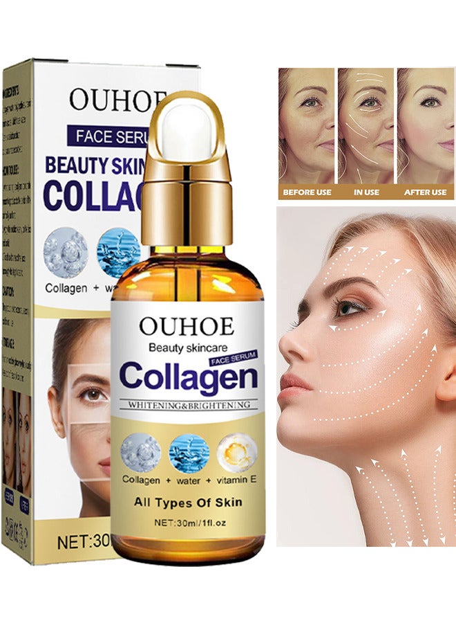 Collagen Face Serum 30ML, Has The Effect Of Tightening Pores, Moisturizing The Face, Beauty Skincare And Resisting Wrinkles And Rejuvenating The Skin, Anti-Aging Face Serum