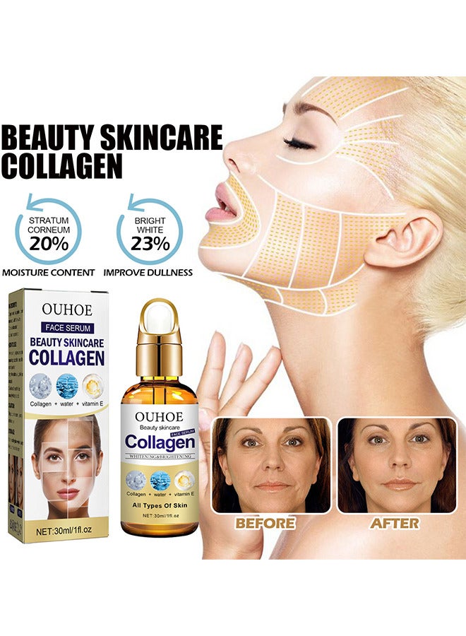 Collagen Face Serum 30ML, Has The Effect Of Tightening Pores, Moisturizing The Face, Beauty Skincare And Resisting Wrinkles And Rejuvenating The Skin, Anti-Aging Face Serum