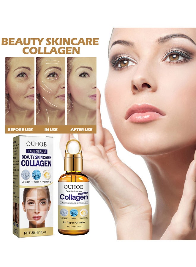 Collagen Face Serum 30ML, Has The Effect Of Tightening Pores, Moisturizing The Face, Beauty Skincare And Resisting Wrinkles And Rejuvenating The Skin, Anti-Aging Face Serum