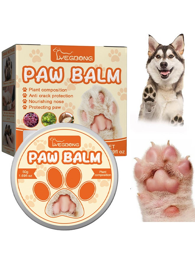 50G Dog Paw Balm Pet Paw Wax Moisturizer Paw Pad Lotion Protects And Heals Dry Cracked Damaged Paws Foot Pads For Cats Dogs, Repairs And Moisturizes Dry, Cracked And Damaged Paws