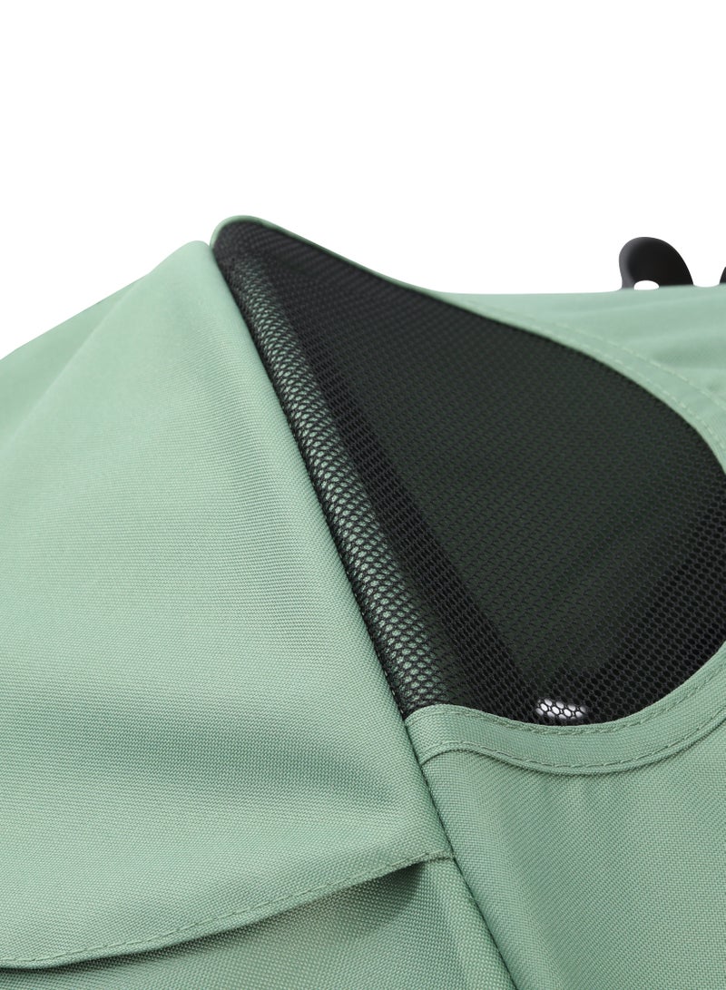 Hababy Y1T  Baby Stroller, Lightweight Cabin Travel Stroller with Trolley Handle, 3 Recline Positions, 5-Point Safety Harness & Storage Basket – Tiffany Green