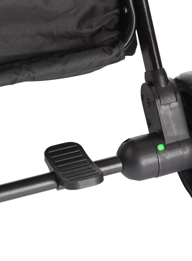 Hababy Y1T  Baby Stroller, Lightweight Cabin Travel Stroller with Trolley Handle, 3 Recline Positions, 5-Point Safety Harness & Storage Basket – Tiffany Green