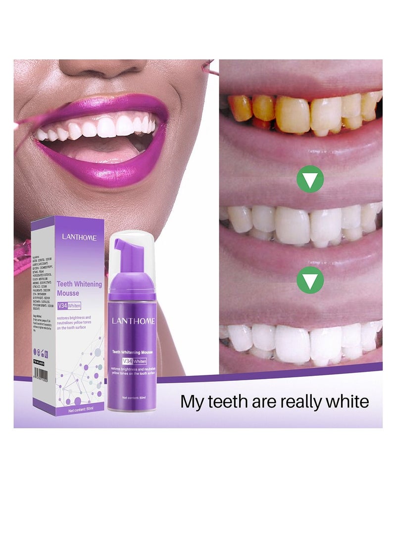 50ml Teeth Whitening Mousse Deep Cleaning Yellow Tones Dental Plaque Fresh Breath