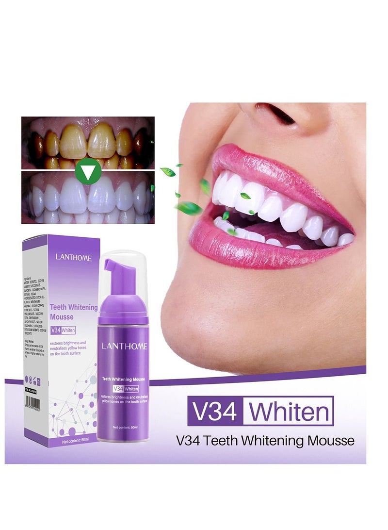 50ml Teeth Whitening Mousse Deep Cleaning Yellow Tones Dental Plaque Fresh Breath