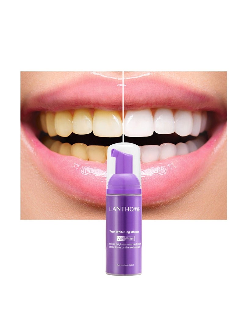 50ml Teeth Whitening Mousse Deep Cleaning Yellow Tones Dental Plaque Fresh Breath