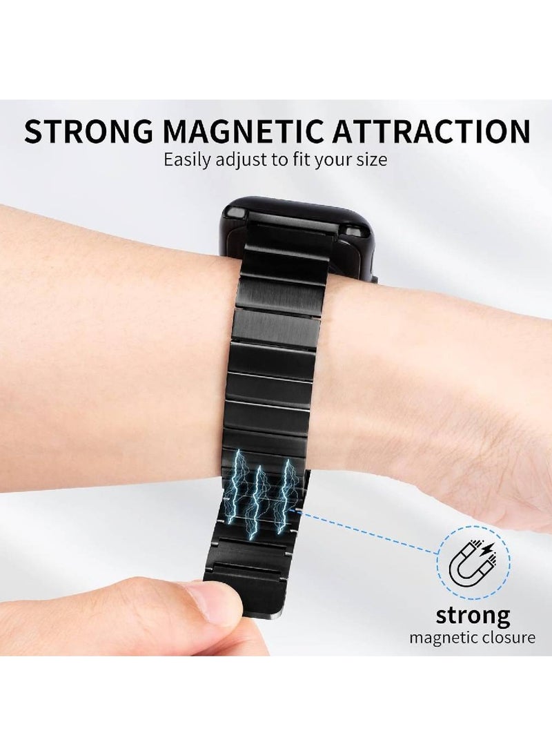 Stainless Steel Magnetic Replacement Band For Apple Watch 42/44/45/49mm Black