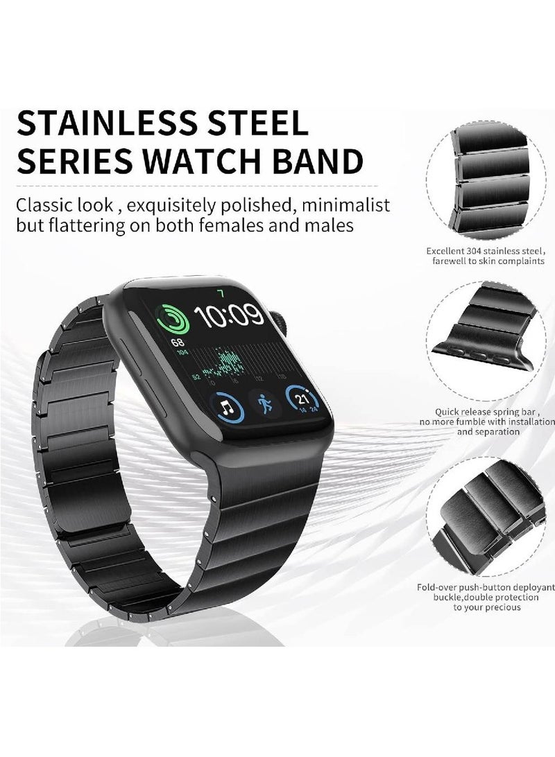 Stainless Steel Magnetic Replacement Band For Apple Watch Ultra / Watch Ultra 2 49mm Black