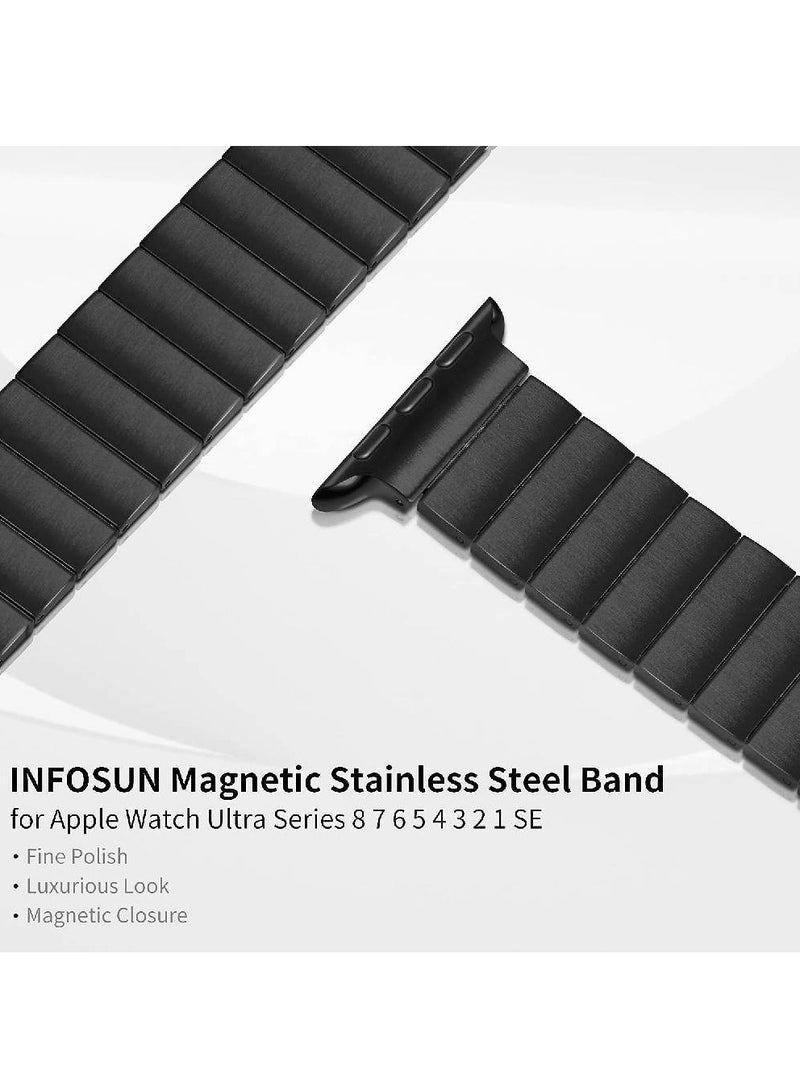 Stainless Steel Magnetic Replacement Band For Apple Watch Ultra / Watch Ultra 2 49mm Black