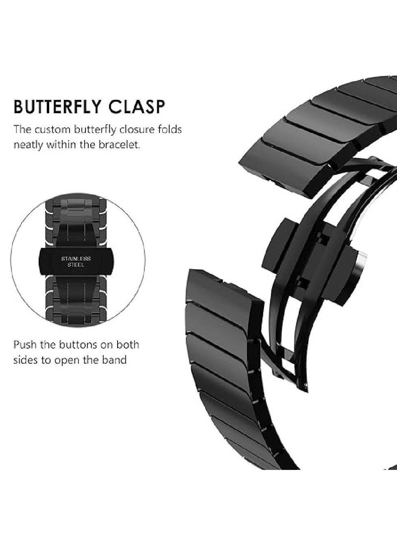 Stainless Steel Replacement Band with Folding Clasp For Apple Watch Ultra / Watch Ultra 2 49mm Black