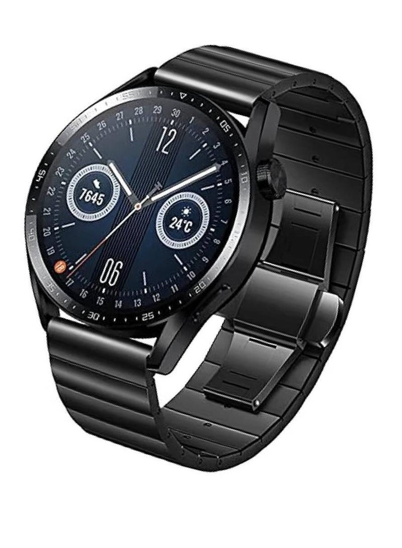 Replacement Stainless Steel Strap For Huawei Watch GT2 Pro 22mm Porsche style Band for Huawei GT4 46mm / watch 4 Pro / watch 4/ watch Ultimate / Huawei GT3 46mm/ Watch 3 / Watch 3 Pro / GT3 Pro Black