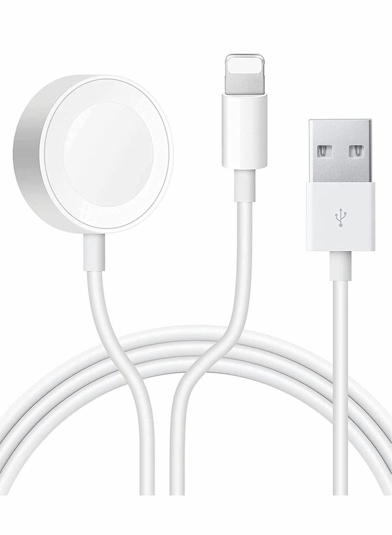 Watch Charger Update Version Smart iWatch Wireless USB 6.5 ft/2 m Charging Cable for Apple Series SE/7/6/5/4/3/2/1 Phone 12/11/Pro/Max/XR/XS/XS Max/X Pad Series, White