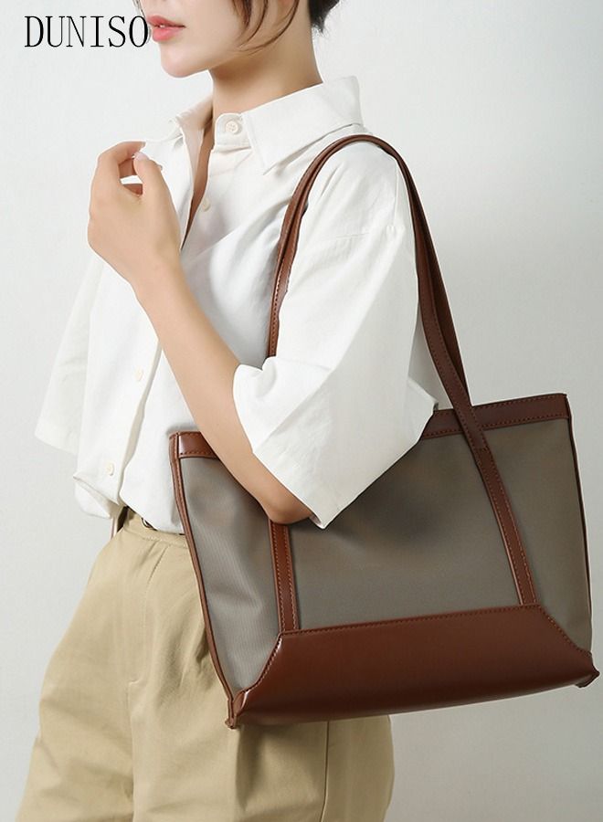 Women's Shoulder Tote Bag Leather Handbag For Women Retro Large Capacity Messenger Fashionable Travel Hand Bag